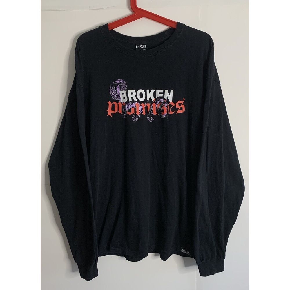Broken Promises Long Sleeve T-Shirt Mens Size XL Cobra Logo Y2K Skater
